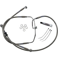 Kit de línea de freno de acero inoxidable de longitud extendida — Sobredimensionado +25.4 cm (10"), sin ABS, plateado