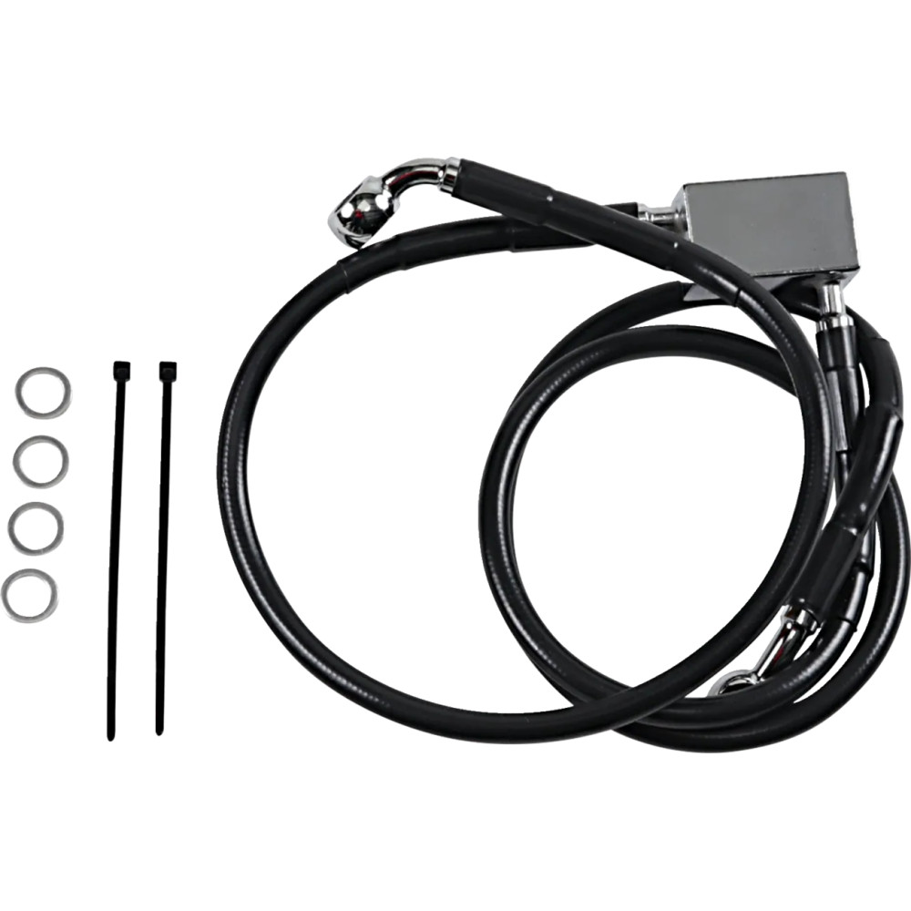 Stainless Steel Brake Line Kit — 85 cm (33-1/2"), Black