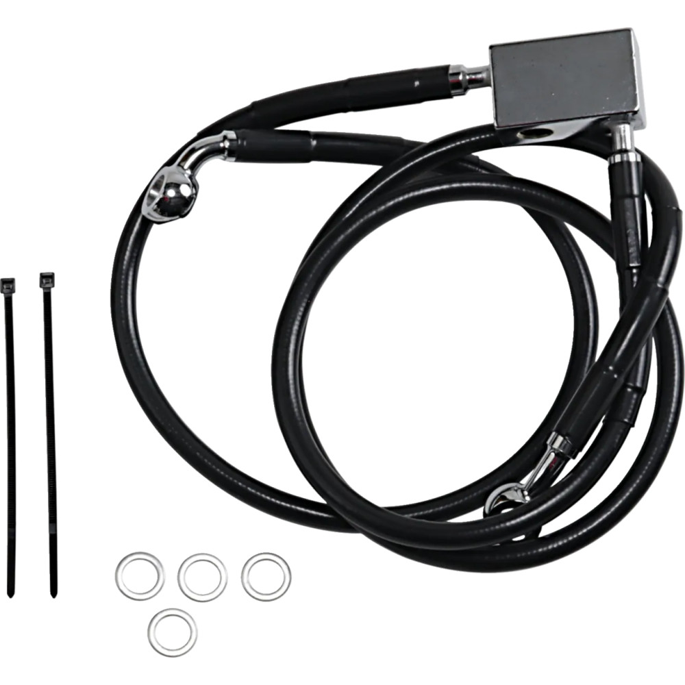 Extended Length Black Vinyl Brake Line Kit — 92.5 cm (36-1/2"), Oversize +7.6 cm (3")