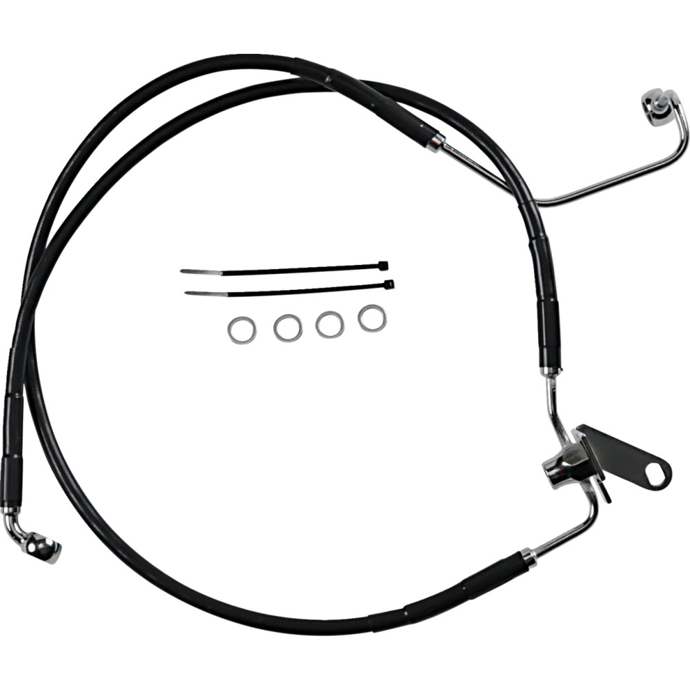 Kit de latiguillos de freno de vinilo negro de longitud extendida — 123 cm (48-3/8"), sobredimensionado +5,1 cm (2")