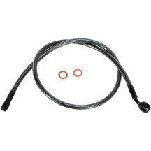 Alternate Length Designer Series ABS-Specific Front Brake Line Kit — 34" length, 7/16" 35° banjo, with ABS