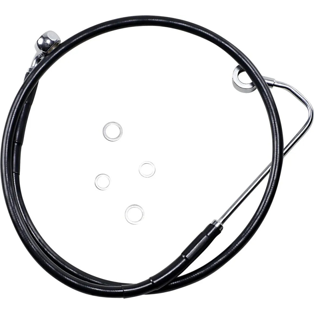 Extended Length Black Vinyl Brake Line Kit — Oversize +25.4 cm (10"), 92.5 cm (36-3/8"), with ABS