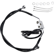 Extended Length Black Vinyl Brake Line Kit — Oversize +10.2 cm (4"), 51.5 cm, 68.5 cm, with ABS