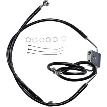 Extended Length Black Vinyl Brake Line Kit — Oversize +6", 20-1/4", 29", with ABS