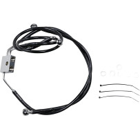 Extended Length Black Vinyl Brake Line Kit — Oversize +25.4 cm (10"), 51.5 cm/84 cm, Black, for ABS