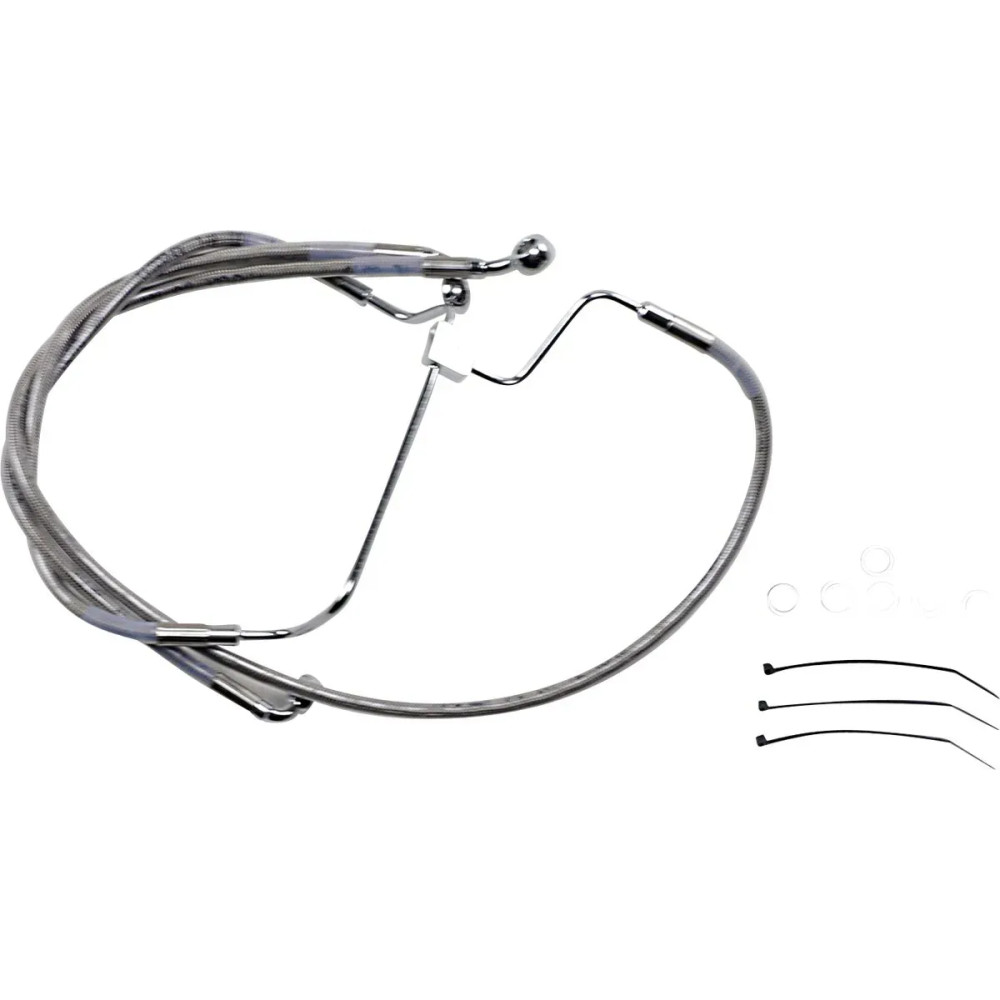 Extended Length Stainless Steel Brake Line Kit — 54.5/44/87 cm, oversize +15.2 cm, without ABS