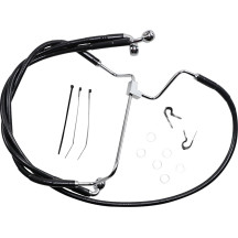 Extended Length Black Vinyl Brake Line Kit — 34.25", 21.5", 17.25", oversize +6", without ABS