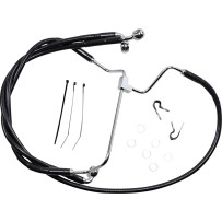 Extended Length Black Vinyl Brake Line Kit — 34.25", 21.5", 17.25", oversize +6", without ABS