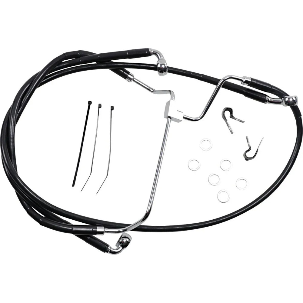 Extended Length Black Vinyl Brake Line Kit — Oversize +25.4 cm (10")