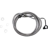 Extended Length Stainless Steel Brake Line Kit — 189 cm (74-1/2"), Oversize +10", Clear-coated silver, for ABS