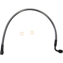 Alternate Length Designer Series ABS-Specific Front Brake Line Kit — 19" length, 10 mm 90° banjo, with ABS, Black