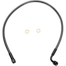 Alternate Length Designer Series ABS-Specific Front Brake Line Kit — 24" length, 10 mm 90° banjo fitting