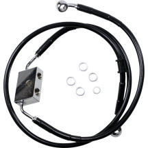 Latiguillo de freno de longitud extendida — 84,5 cm (33-1/4"), sobredimensionado +30,5 cm (12"), para ABS, Negro, revestido de v