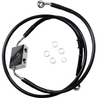 Latiguillo de freno de longitud extendida — 84,5 cm (33-1/4"), sobredimensionado +30,5 cm (12"), para ABS, Negro, revestido de v