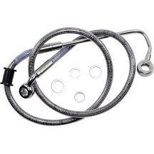 Kit de líneas de freno de acero inoxidable — 86.5 cm (34"), con ABS, plateado, con recubrimiento transparente