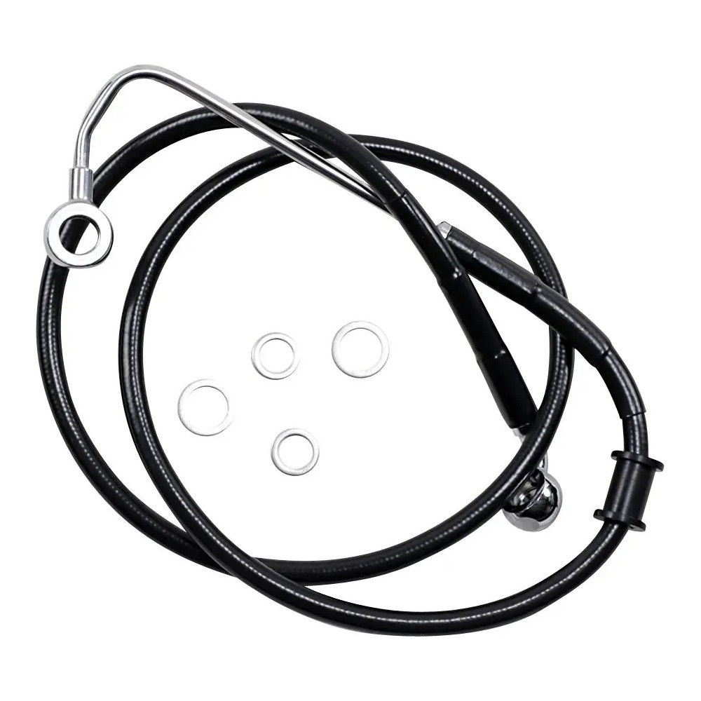 Latiguillo de freno de acero inoxidable de longitud extendida — 112 cm (44"), sobredimensionado +25.4 cm (10"), compatible con