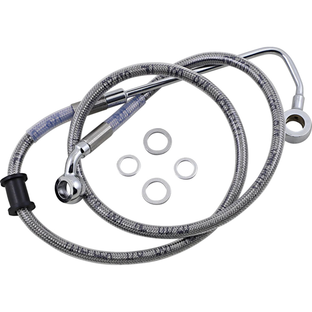 Latiguillo de freno de acero inoxidable de longitud extendida — 88.5 cm (34-3/4"), sobredimensionado +10.2 cm (4"), delantero su