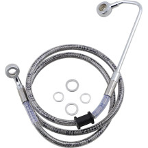 Extended Length Stainless Steel Brake Line — Oversize +20.3 cm (8"), 98.5 cm (38-3/4"), Front upper, Silver