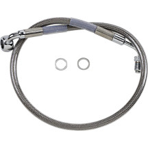 Kit de línea de freno de acero inoxidable — 54,5 cm (21-1/2") , con ABS, delantero superior, plateado barnizado transparente