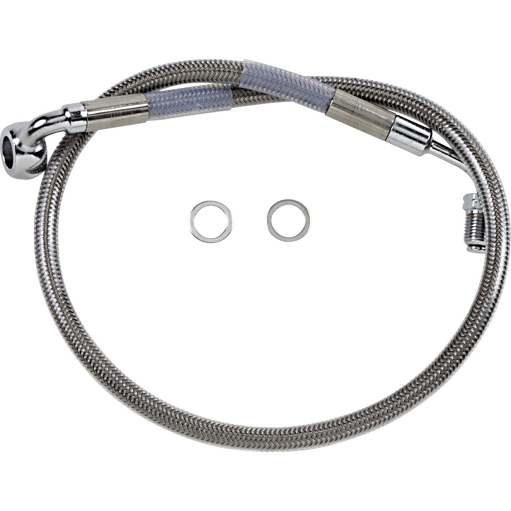 Kit de línea de freno de acero inoxidable — 54,5 cm (21-1/2") , con ABS, delantero superior, plateado barnizado transparente