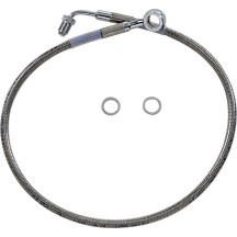 Línea de freno de acero inoxidable de longitud extendida — 65 cm (25-1/2"), sobredimensionada +10,2 cm (4"), delantero superio