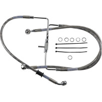 Latiguillo de freno de acero inoxidable de longitud extendida — 78.5 cm, sobredimensionado +5.1 cm, sin ABS, plateado