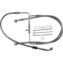 Línea de freno de acero inoxidable de longitud extendida — 84 cm (33"), Sobredimensionada +10,2 cm (4"), sin ABS, plateado con c