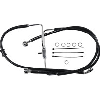 Línea de freno de acero inoxidable de longitud extendida — 84 cm (33"), Sobredimensionada +10.2 cm (4"), Delantera, Negro