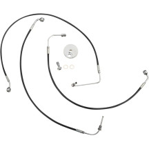 Kit de latiguillos trenzados de freno negros — 30,5–35,5 cm (12"–14"), delantero, con ABS