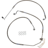 Latiguillo de freno trasero — sin ABS, plateado pulido