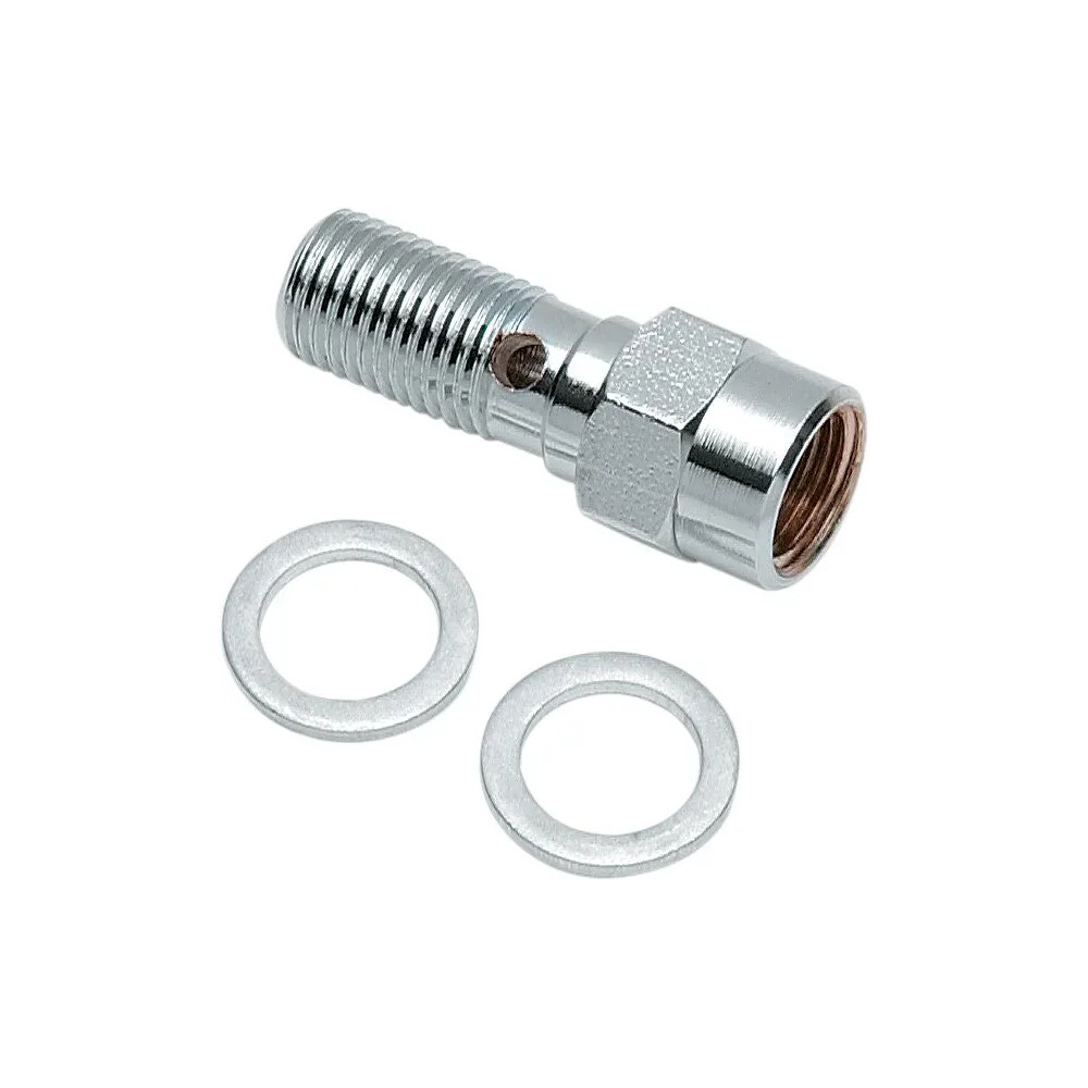 Perno Banjo con Soporte para Interruptor de Luz de Freno — 3/8-24, cromado