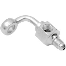 Chrome Steel Banjo Fitting — -3 AN male, 3/8" 90° short