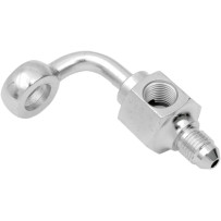 Chrome Steel Banjo Fitting — -3 AN male, 3/8" 90° short
