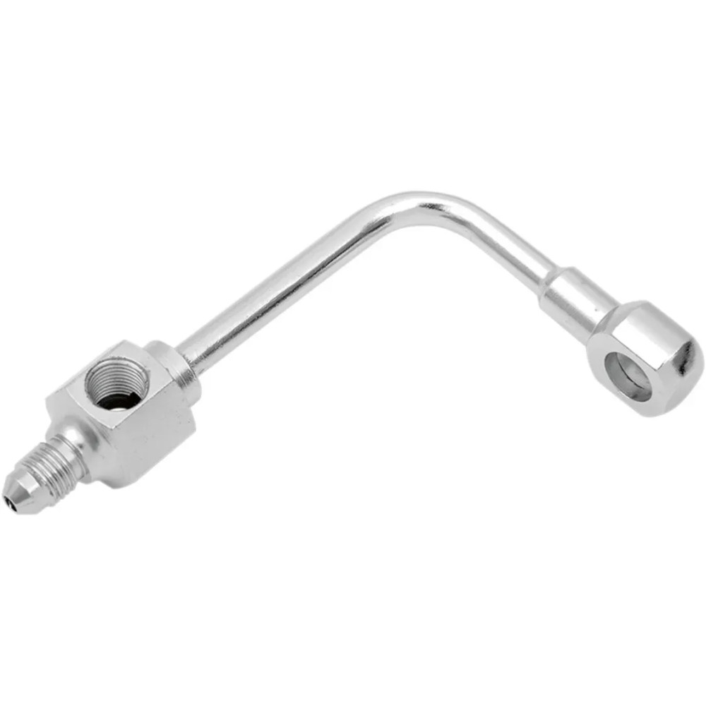 Racor banjo de acero cromado — 3/8" 35° banjo, -3 AN macho, curva 90°