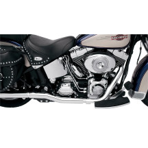 Power Curve True-Dual Crossover Header Pipes — 2-Into-2 system, Chrome, fits Softail