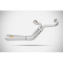 Zard Conical full kit exhaust system 2:1 H-D Sportster — 2-into-1, fits Evo 883-1200, O2 M12 thread, stainless steel