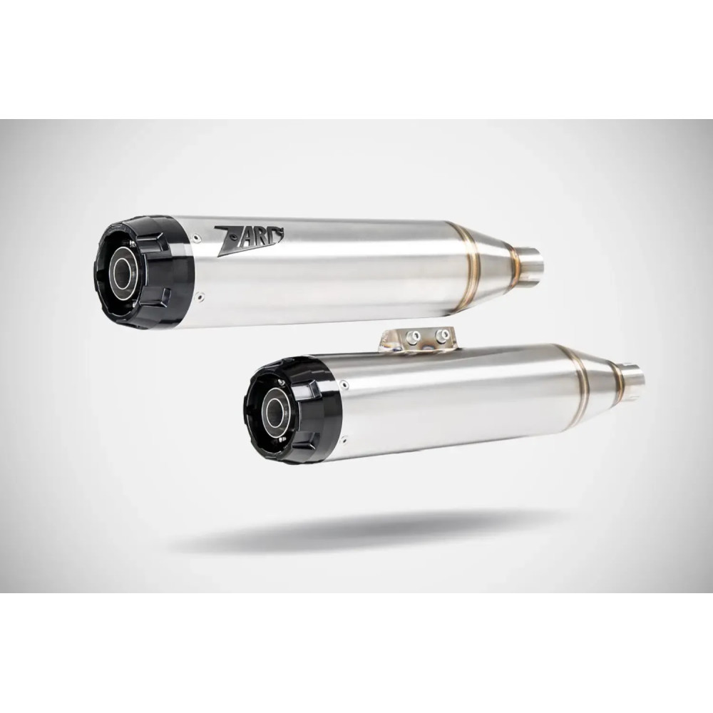 Overlapped Slip-Ons Muffler for HD-HERITAGE CLASSIC — Right mount, raw stainless steel