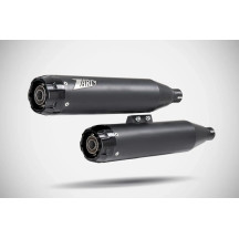 Overlapped Slip-Ons Muffler for HD-HERITAGE CLASSIC — Matte black, right mount