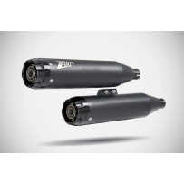 Overlapped Slip-Ons Muffler for HD-HERITAGE CLASSIC — Matte black, right mount