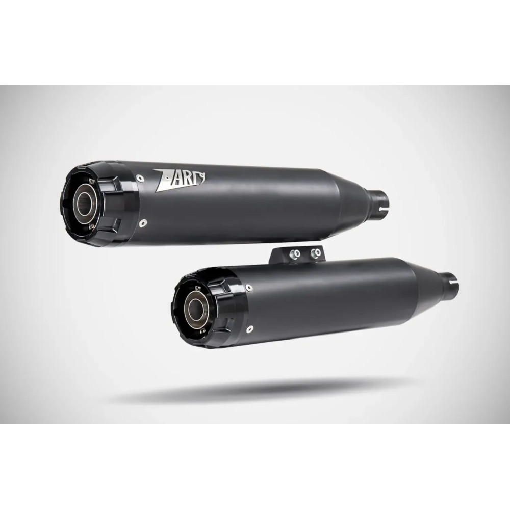 Overlapped Slip-Ons Muffler for HD-HERITAGE CLASSIC — Matte black, right mount