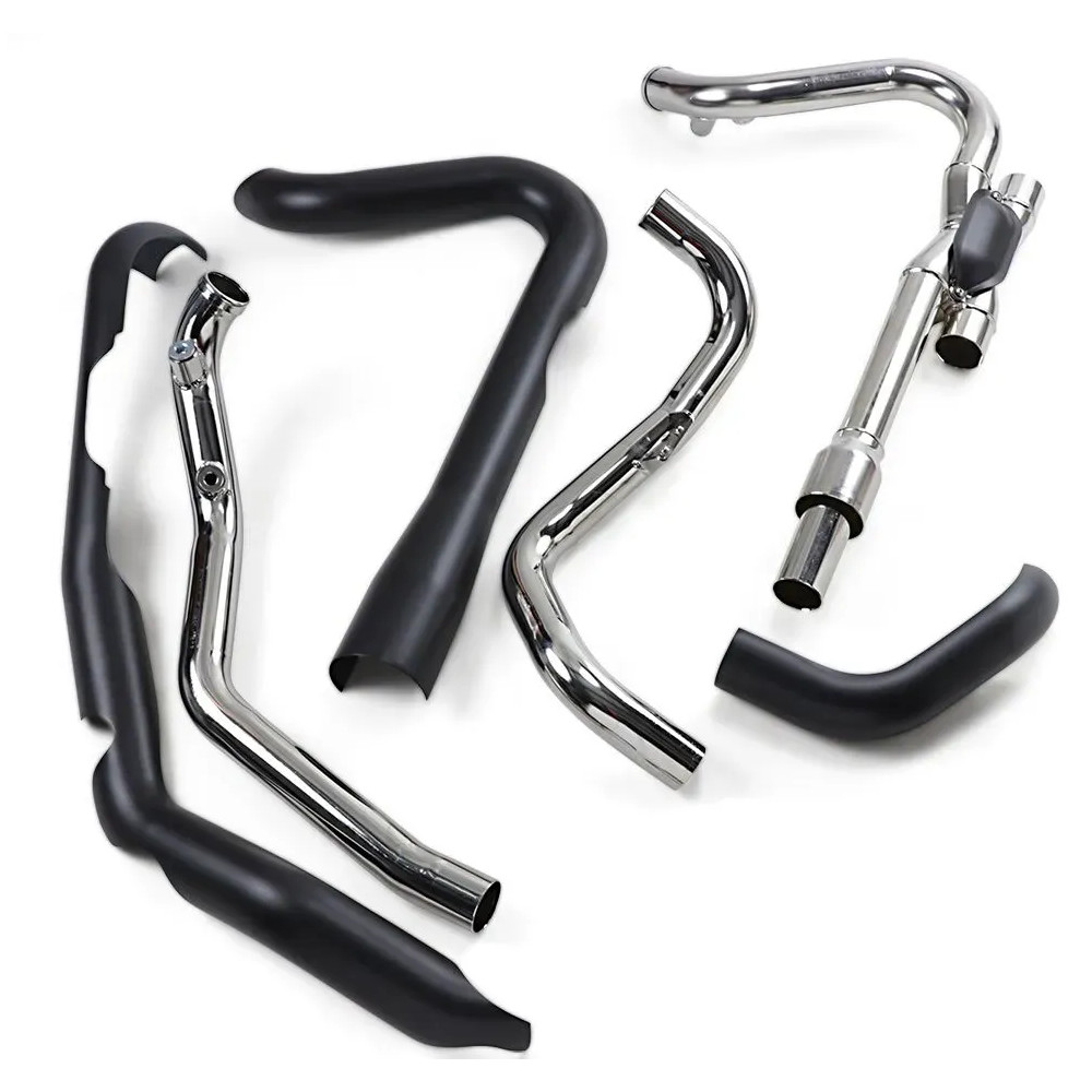 Dual Bungs Pro Chamber Headpipe — 2-into-2 system, Black, Dual Bung