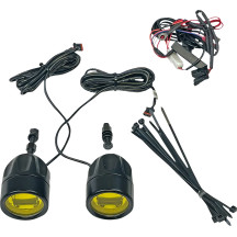 ProBEAM® LED Halo Fog Lights — 32 mm (1-1/4"), engine-guard mount, yellow lens