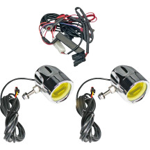 ProBEAM® LED Halo Luces antiniebla — Abrazadera 32 mm (1-1/4"), montaje en defensa del motor, lente amarilla