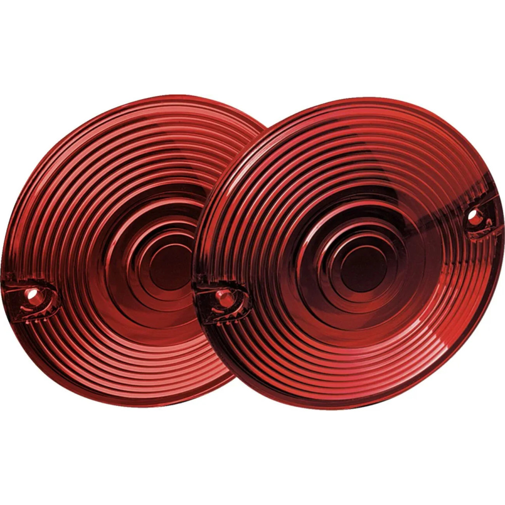 Replacement Turn Signal Lenses for OEM Turn Signals — 82.6 mm (3-1/4"), rear, red, pair