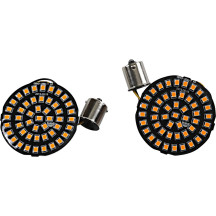 LED Turn Signal Inserts — 1156 socket, 48 LEDs, amber, pair