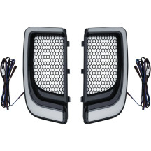 Tracer LED Fairing Lower Grill Inserts — Front fit, pair, black trim