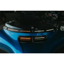 Genesis® 4 All-In-One Dynamic LED Batwing Fairing Vent Insert — Black gloss, Amber & White LEDs, fits Harley-Davidson®