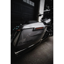 Dual Color LED Saddlebag Latch Lightz™ — Fit for Harley-Davidson®, 81 LEDs, Amber/Red, Smoke lens