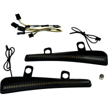 Moldura LED para parabrisas con intermitentes — 36 LED, lente ahumada, negro brillante, compatible con parabrisas OEM