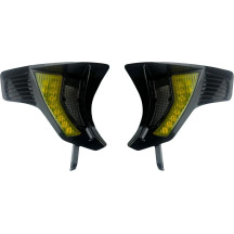 Shark Demon® Rejillas frontales integradas con intermitentes — conector JAE, lente amarillo